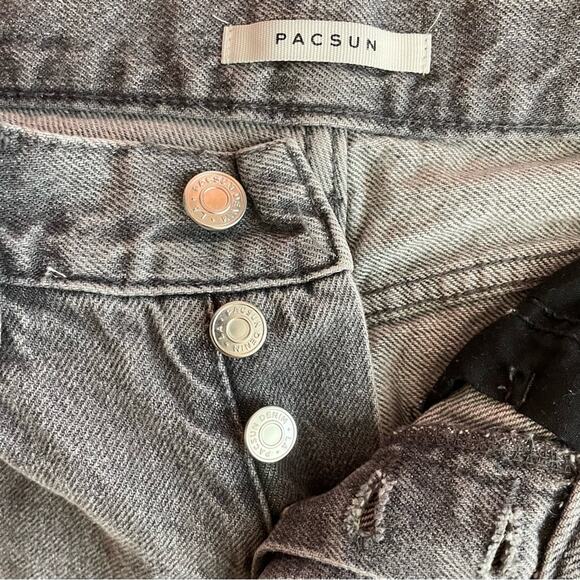 Pacsun Eco Gray High Waisted Straight Leg Button Fly Ankle Cropped Jeans 23 - Picture 11 of 13